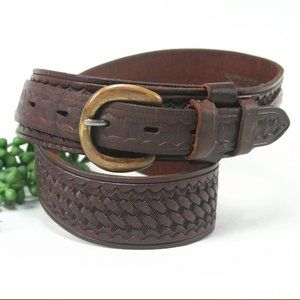 L.L. Bean VTG handmade handtooled leather belt